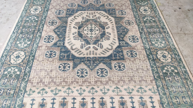 Dorian 6x9 Ivory Hand-Knotted Oushak Rug | Banana Manor Rug Company
