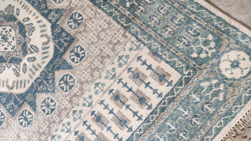 Dorian 6x9 Ivory Hand-Knotted Oushak Rug | Banana Manor Rug Company