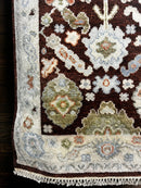 Dorothy Draper Red and Ivory Hand-Knotted Oushak Runner 3x14.3 | Banana Manor Rug Company