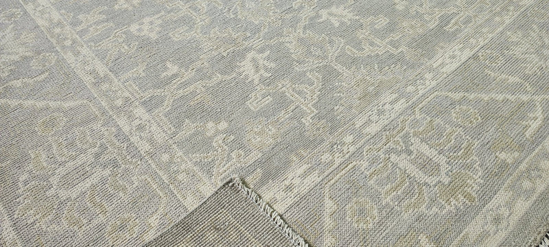 Drew Barrymore 9x11.9 Grey and Silver Hand-Knotted Oushak Rug | Banana Manor Rug Company