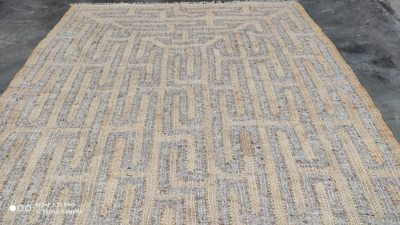 Dulan 2.9x7.9 Handwoven Printed Natural Jute Runner | Banana Manor Rug Company