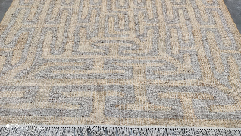 Dulan 2.9x7.9 Handwoven Printed Natural Jute Runner | Banana Manor Rug Company