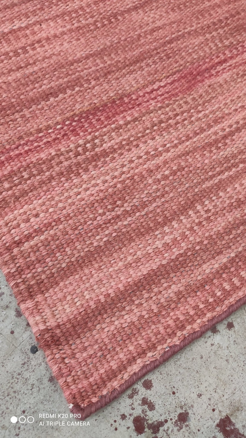 Dusty Bottoms 3x5.1 Rust Handwoven Durrie Rug | Banana Manor Rug Company
