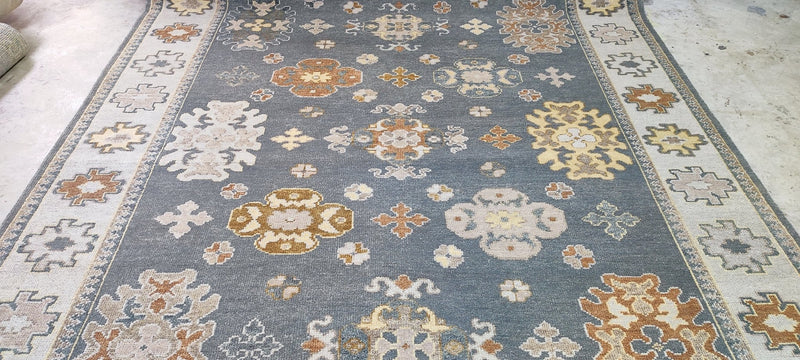 Dvira Ovadia Grey and Tan Hand-Knotted Oushak Rug 8x10 | Banana Manor Rug Company