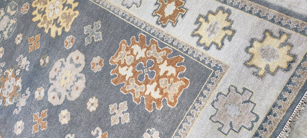 Dvira Ovadia Grey and Tan Hand-Knotted Oushak Rug 8x10 | Banana Manor Rug Company