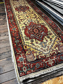 Eddie Jemison 2.6x9.9 Ivory and Rust Hand-Knotted Serapi Runner | Banana Manor Rug Factory Outlet
