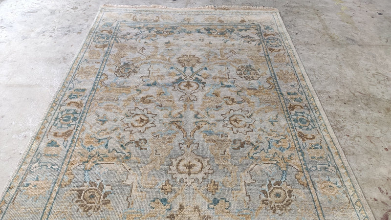 Edenboro 5x8 Beige Hand-Knotted Oushak Rug | Banana Manor Rug Company