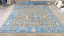 Edwina 8x10 Grey and Light Blue Hand-Knotted Oushak Rug | Banana Manor Rug Company