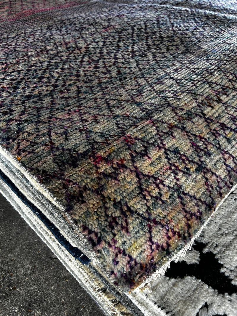 Eili Harboe 8x9.6 Multi-Colored Hand-Knotted Abstract Rug | Banana Manor Rug Company