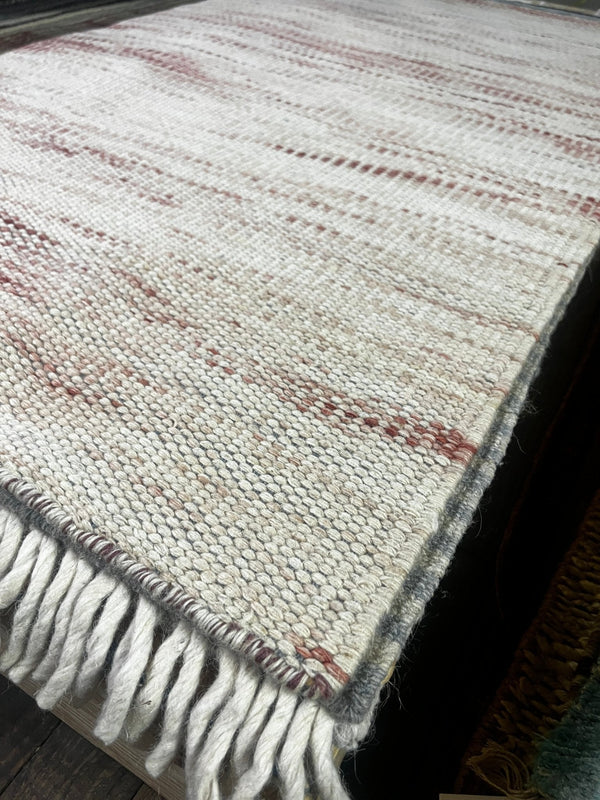 El Guapo 3x5.1 Peach Handwoven Durrie Rug | Banana Manor Rug Factory Outlet