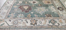 Elie Tahari 10x14 Light Green and Tan Hand-Knotted Oushak Rug | Banana Manor Rug Company