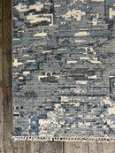 "Elin" Blue, Grey, and Cream Hand-Knotted Oushak 8x10 | Banana Manor Rug Company