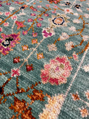 Eline Pow-Wow 3.3x5 Light Green Hand-Knotted Oushak Rug | Banana Manor Rug Company