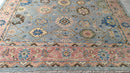 Eline Powell 10x14 Light Blue and Rust Hand-Knotted Oushak Rug | Banana Manor Rug Company