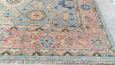 Eline Powell 10x14 Light Blue and Rust Hand-Knotted Oushak Rug | Banana Manor Rug Company