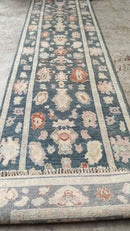 Elisha Cuthbert 3x11.6 Dark Grey Hand-Knotted Oushak Runner | Banana Manor Rug Company