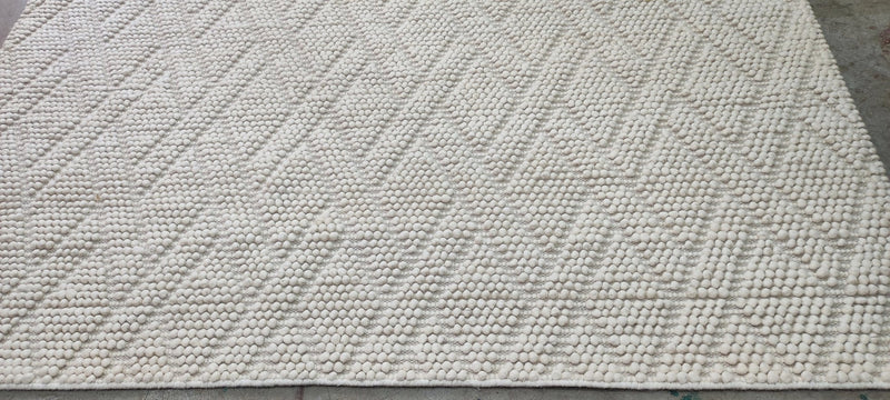 Eliza Haywood Handwoven Wool Durrie Ivory Brick Design (various sizes) | Banana Manor Rug Company