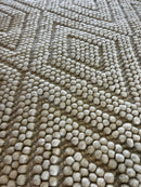 Eliza Haywood Handwoven Wool Durrie Ivory Brick Design (various sizes) | Banana Manor Rug Company