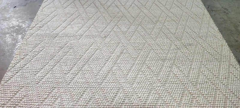 Eliza Haywood Handwoven Wool Durrie Ivory Brick Design (various sizes) | Banana Manor Rug Company