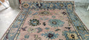 Elizabeth Hammer Pink and Grey Hand-Knotted Oushak Rug 8x10 | Banana Manor Rug Company