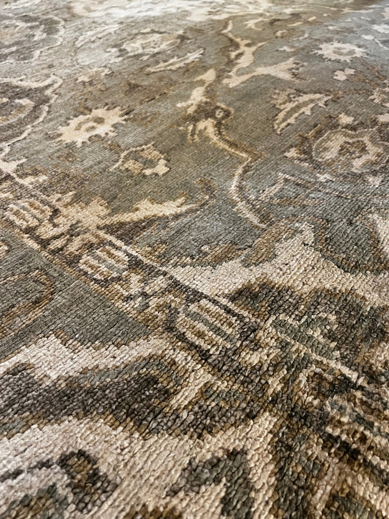 Elize du Toit 8.3x10 Hand-Knotted Oushak Rug Grey and Tan | Banana Manor Rug Factory Outlet