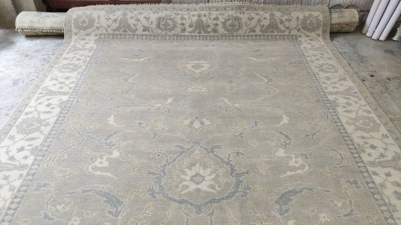 Elmira 8x9.9 Beige Hand-Knotted Oushak Rug | Banana Manor Rug Company