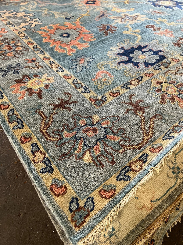 Elsa 8x10 Blue Hand-Knotted Oshak Rug | Banana Manor Rug Company