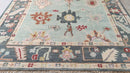 Elsie 8.3x10 Greenish Blue Hand-Knotted Oushak Rug | Banana Manor Rug Company