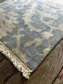 "Emera" Blue and Grey Hand-Knotted Oushak 8x10 | Banana Manor Rug Company