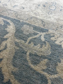 "Emera" Blue and Grey Hand-Knotted Oushak 8x10 | Banana Manor Rug Company