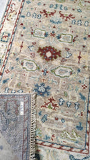 Emily 3.9x6 Beige and Ivory Hand-Knotted Oushak Rug | Banana Manor Rug Company