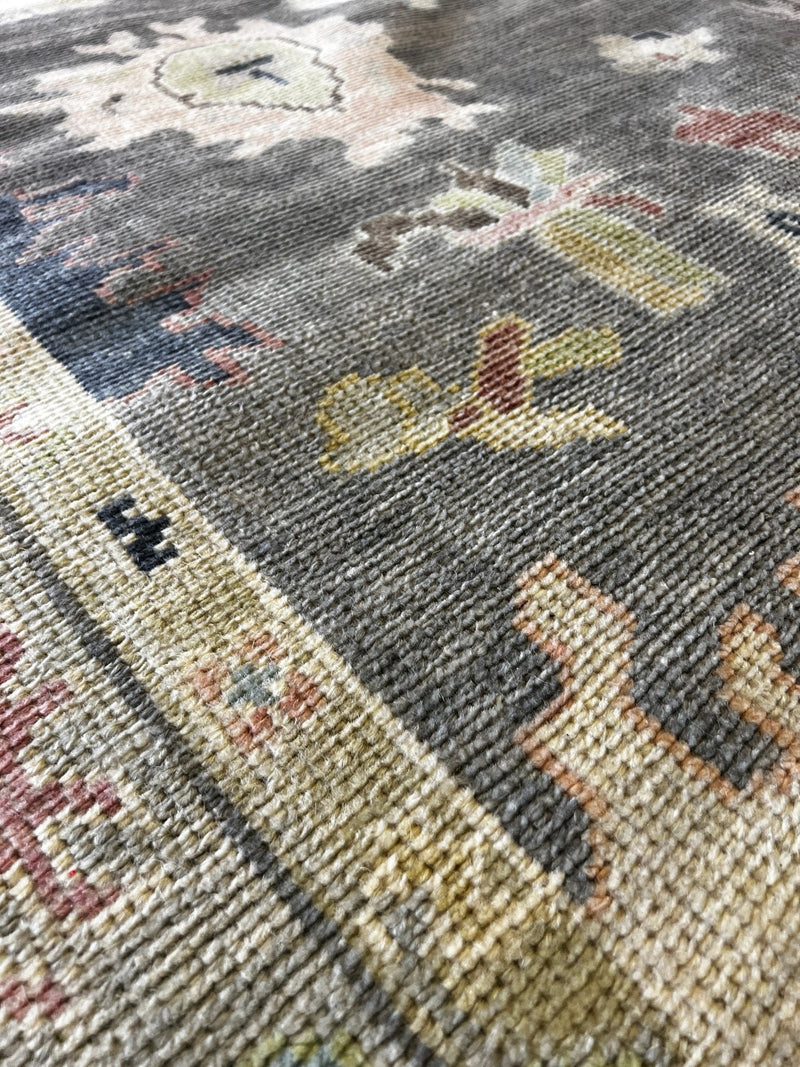 Emily Fisher Landau 9x12 Grey and Tan Hand-Knotted Oushak Rug | Banana Manor Rug Factory Outlet