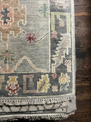 Emily Summers Light Grey and Dark Grey Hand-Knotted Oushak Runner (Multiple Sizes) | Banana Manor Rug Company