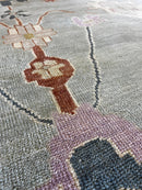 Emma Frost 9.9x13.6 Dark Grey and Light Grey Hand-Knotted Oushak Rug | Banana Manor Rug Company