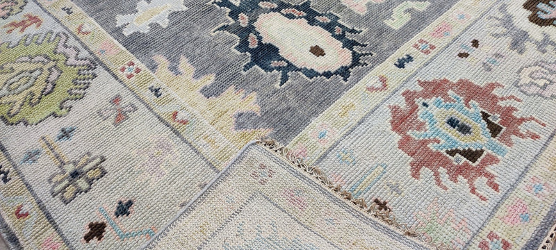 Emma Jane Pilkington 10x14 Grey and Tan Hand-Knotted Oushak Rug | Banana Manor Rug Company