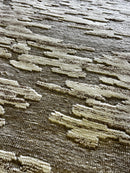 Emmett Skelton Hand-Knotted Modern Natural and Grey High-Low 8.3X10 | Banana Manor Rug Company