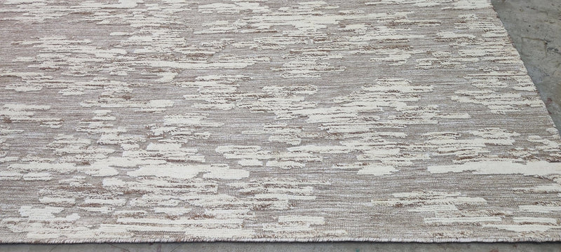 Emmett Skelton Hand-Knotted Modern Natural and Grey High-Low 8.3X10 | Banana Manor Rug Company