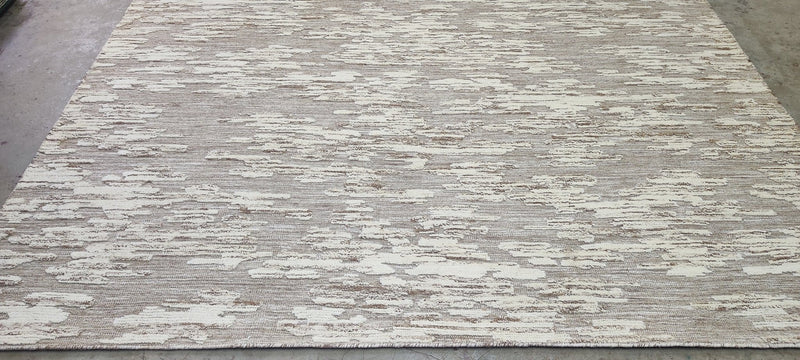 Emmett Skelton Hand-Knotted Modern Natural and Grey High-Low 8.3X10 | Banana Manor Rug Company