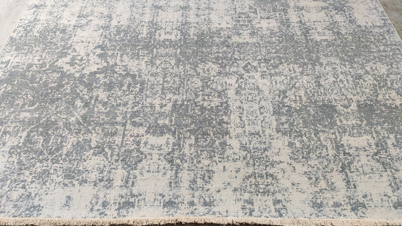 Erato 8x7.6 Dark Grey Hand-Knotted Oushak Rug | Banana Manor Rug Company