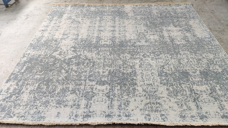 Erato 8x7.6 Dark Grey Hand-Knotted Oushak Rug | Banana Manor Rug Company