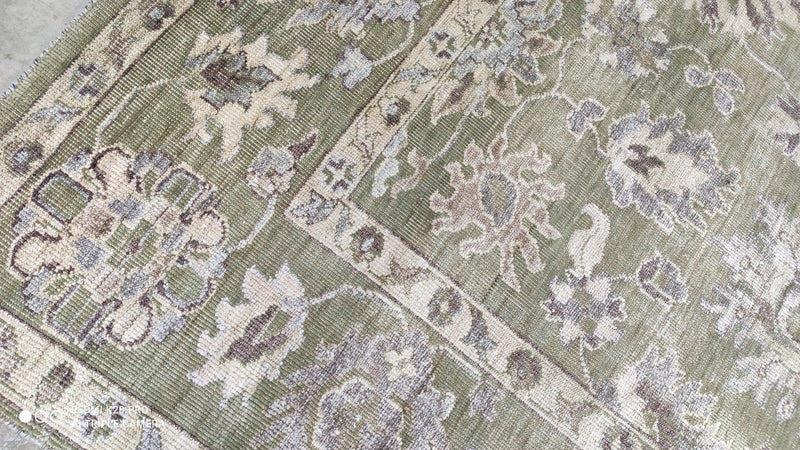 Erin 7.9x10 Light Green Hand-Knotted Oushak Rug | Banana Manor Rug Company