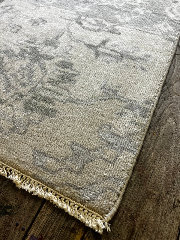 "Erma" Beige and Grey Hand-Knotted Oushak Sample 8x10 | Banana Manor Rug Company