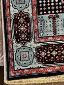 Estelle 8x10 Light Blue and Black Hand-Knotted Mamluk Rug | Banana Manor Rug Company