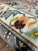 Ethel 2.9x10 Grey and Light Green Hand-Knotted Oushak Runner | Banana Manor Rug Factory Outlet