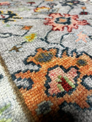 Ethel 2.9x10 Grey and Light Green Hand-Knotted Oushak Runner | Banana Manor Rug Factory Outlet