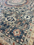 Etheline 10x14.3 Grey and Rust Hand-Knotted Oushak Rug | Banana Manor Rug Company