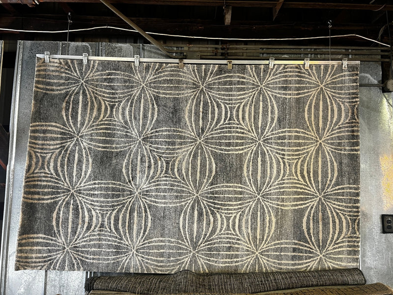 Eve Robinson Grey Modern Hand-Knotted Rug 5x8 | Banana Manor Rug Factory Outlet