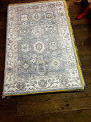 Everly 4x6 Sky Blue and Beige Hand-Knotted Bamboo Silk Oushak Rug | Banana Manor Rug Company