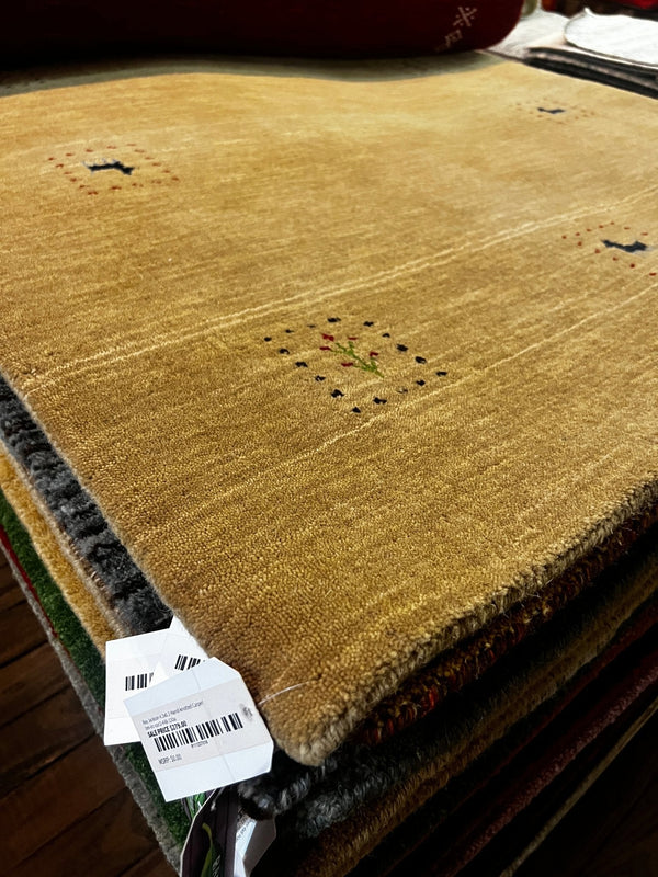 Evil Hakime 4x6 Handwoven Gold Wool Rug | Banana Manor Rug Factory Outlet