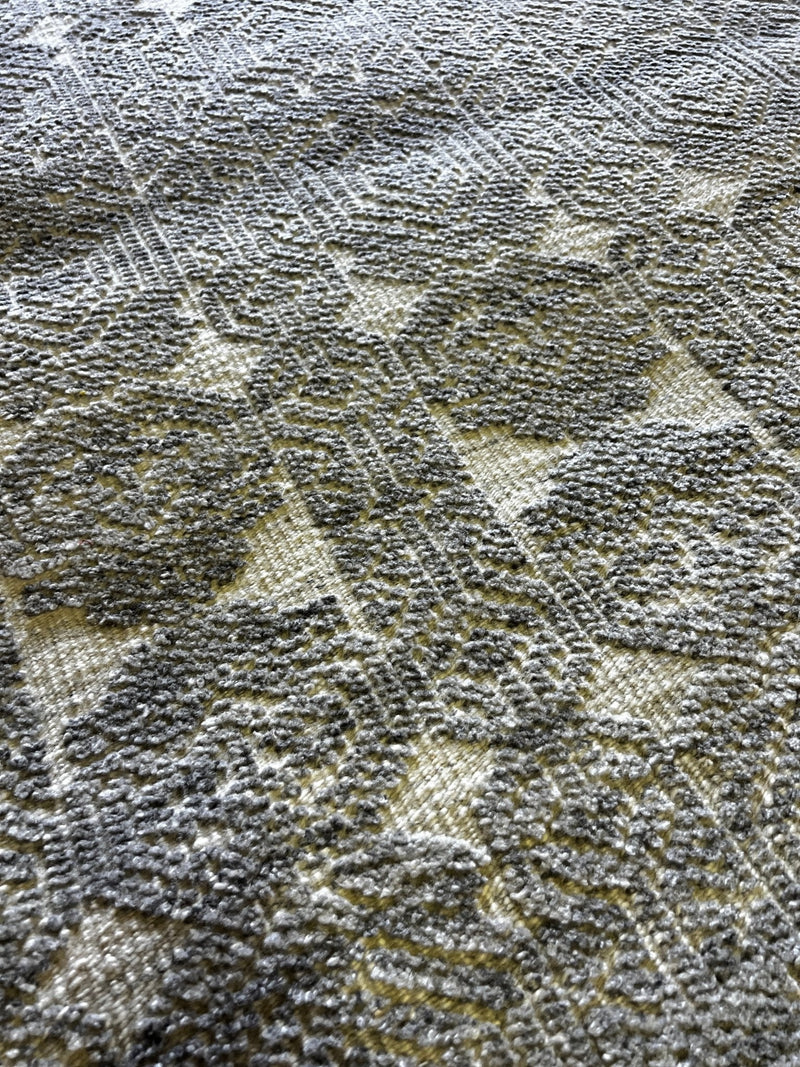 Ewen Solon Hand-Knotted Modern Natural and Grey High-Low 8X10 | Banana Manor Rug Company